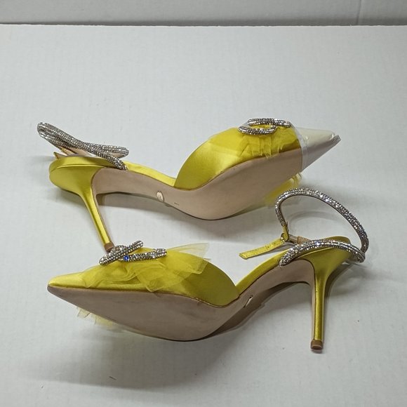 New Badgley Mischka Women's Sacred Pump Soft Lime Size 8 3.5 Inch High Heels - Picture 10 of 10